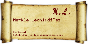 Merkle Leonidász névjegykártya